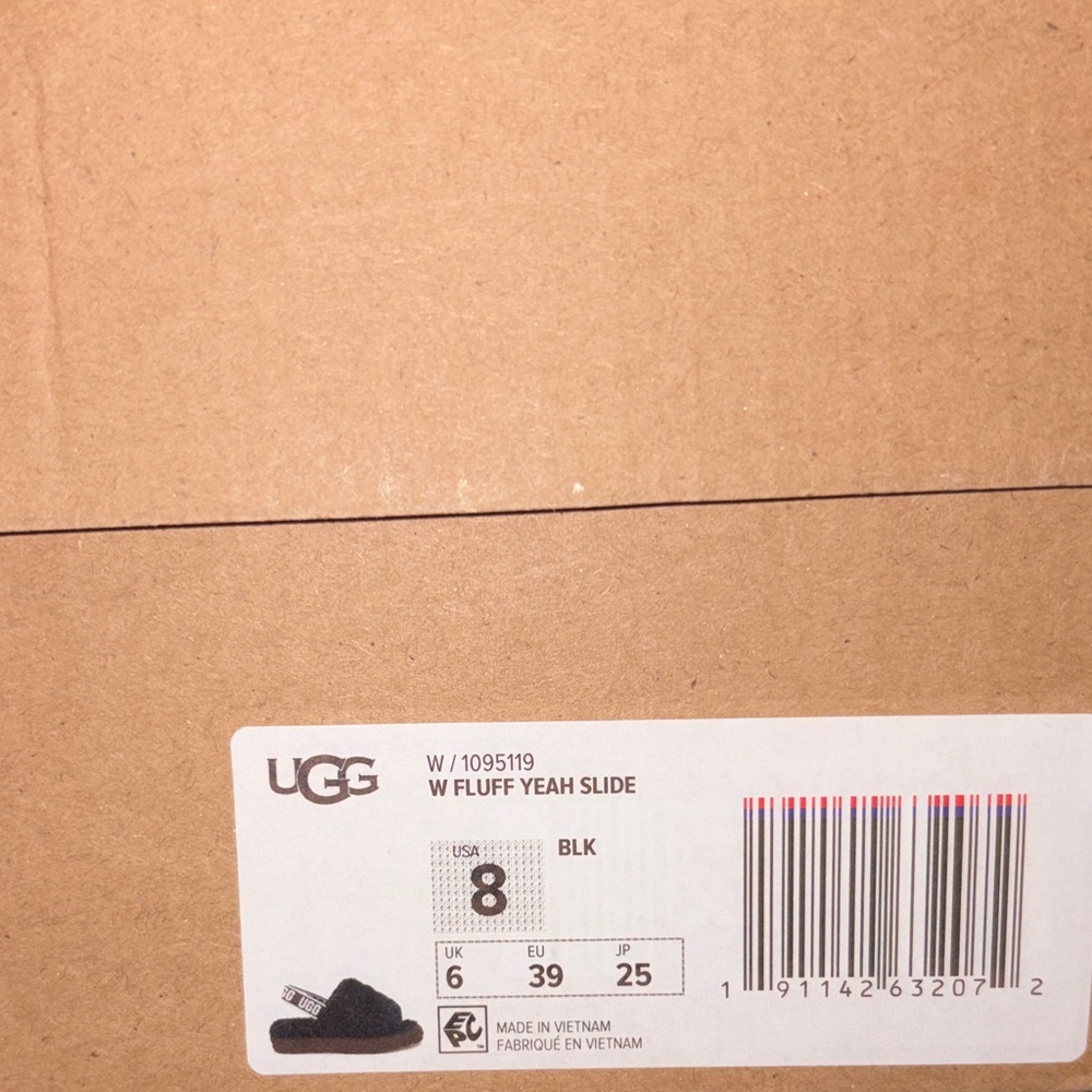 UGG Fluffy Yeah Slide in Black size 8